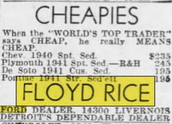 Floyd Rice Ford - Jan 1950 Ad
